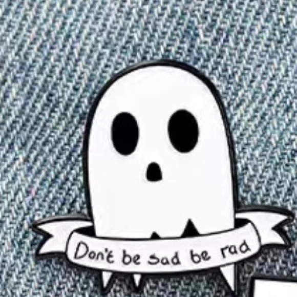 Mental Health x sad colorful enamel cartoon pin lapel brooch - Picture 5 of 9